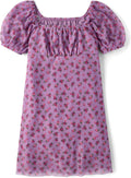 Short Sleeve Fashion Dress for Girls - Soft Floral Pullover Dress