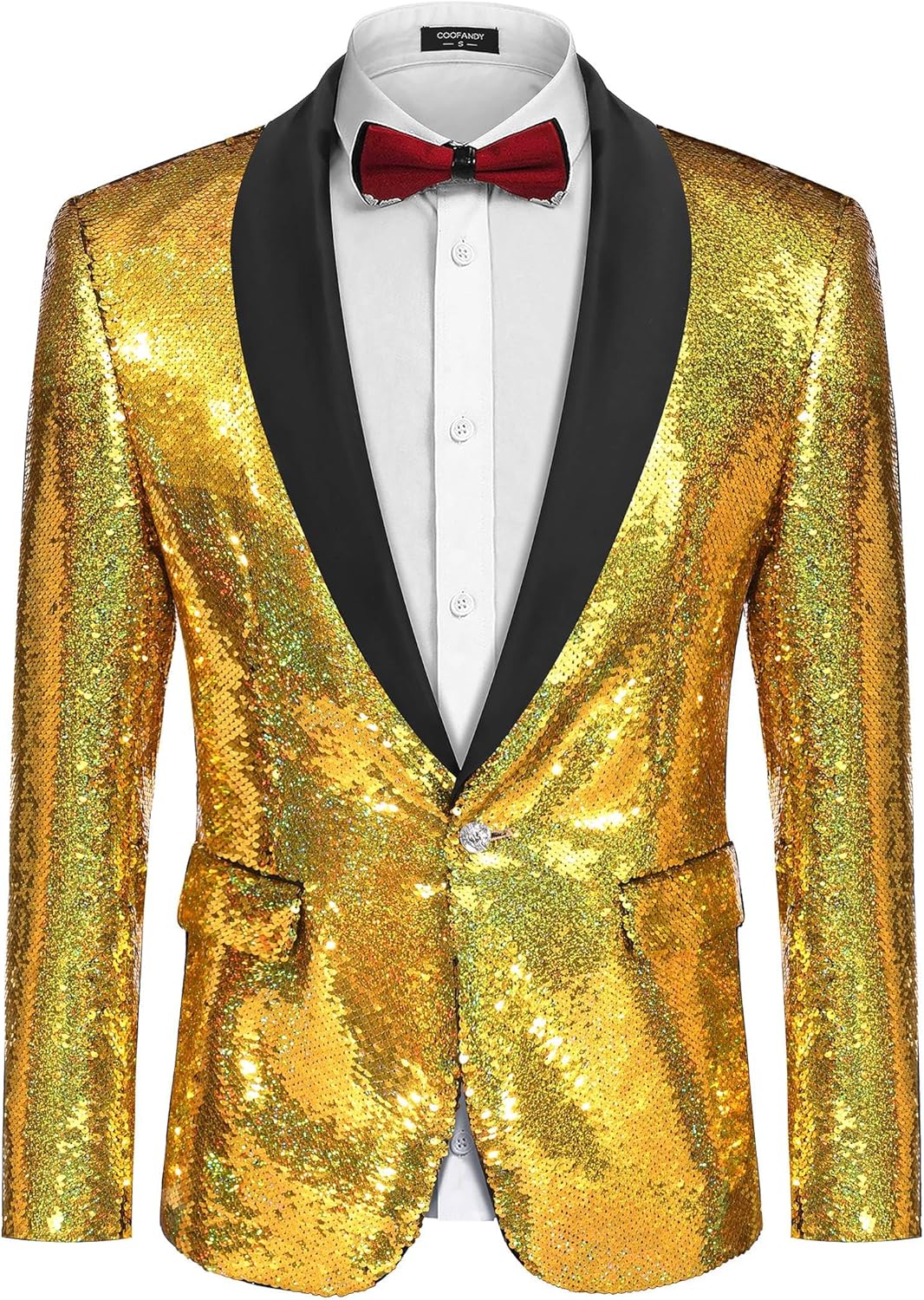 COOFANDY Mens Shiny Sequin Blazer for Parties and Events