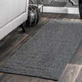 nuLOOM 2 ft x 6 ft Solid Hand Braided Indoor/Outdoor Area Rug
