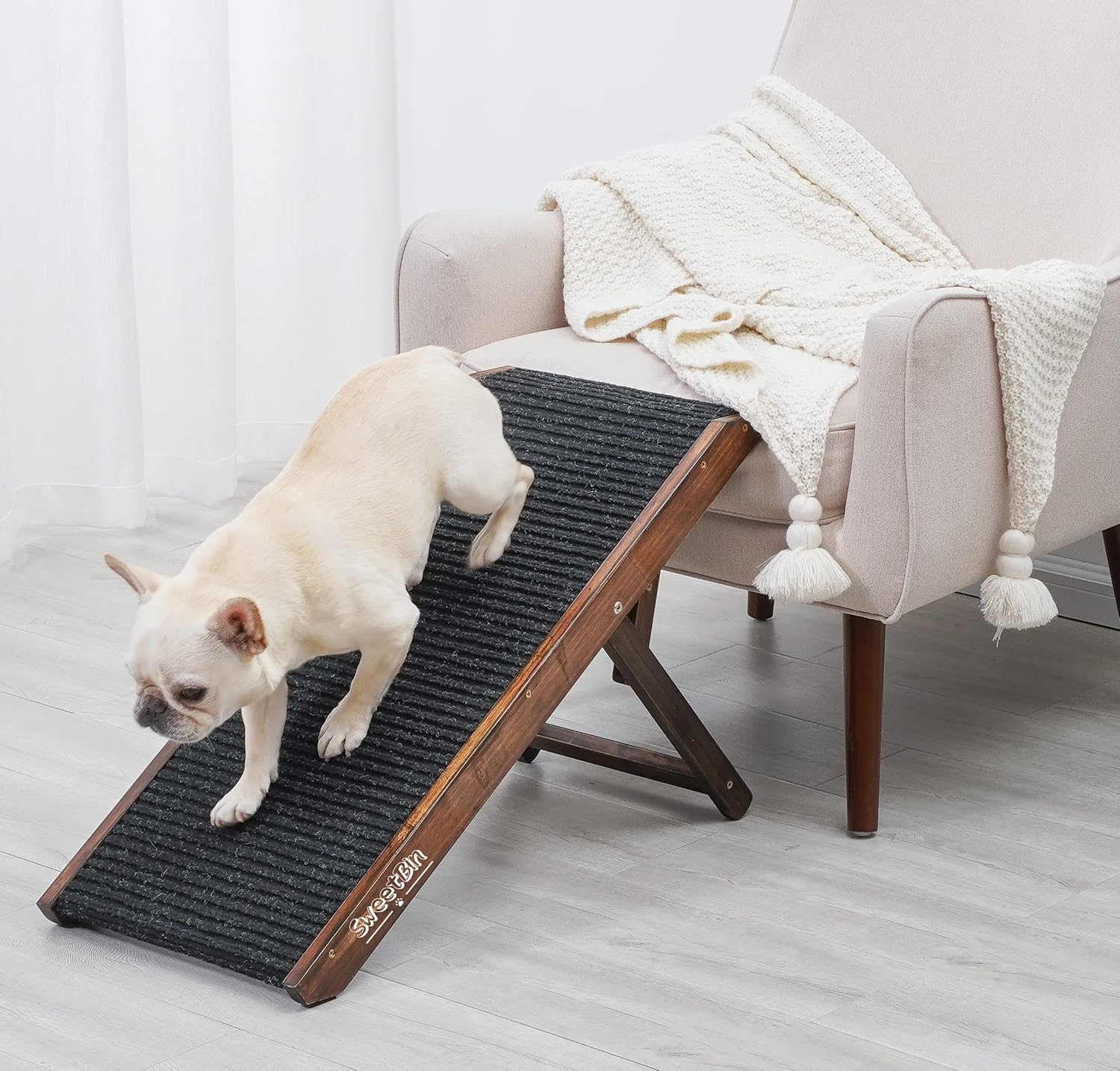 18 Inch Tall Adjustable Pet Ramp for Small Dogs and Cats