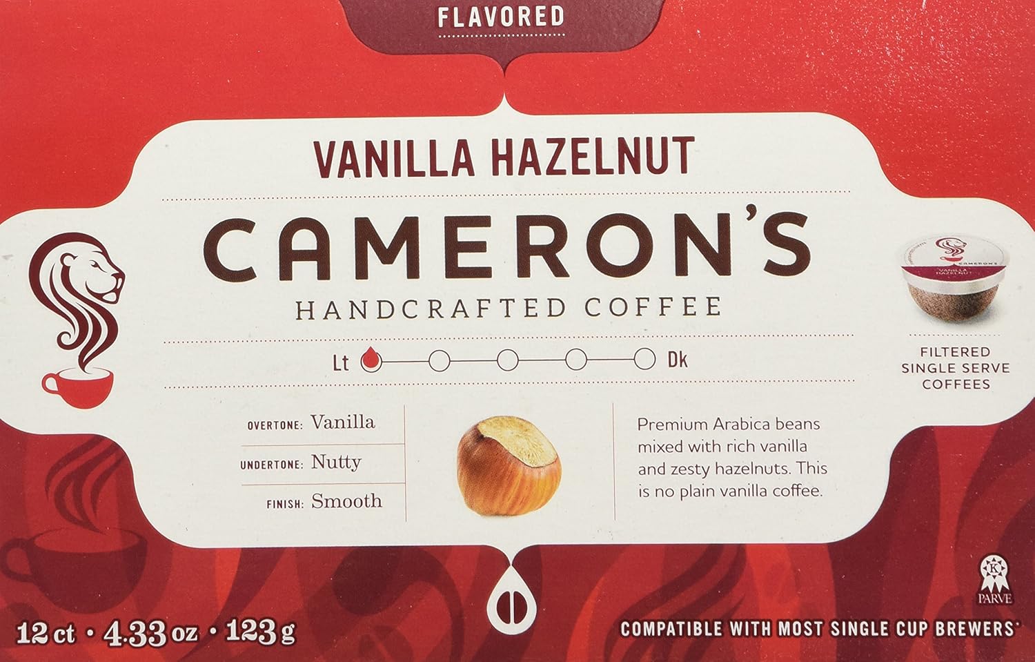 Cameron's Vanilla Hazelnut Coffee Pods - 24-Pack