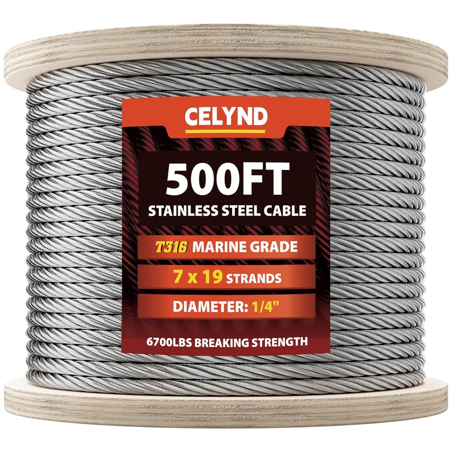 Stainless Steel Cable for Railing - 500FT 1/4in T316 Wire Rope