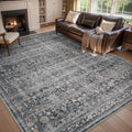Vintage Area Rug 5x7 Grey Distressed Rug - Soft, Non-Slip Comfort