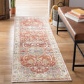 Caria Washable Non-Slip 7 ft Runner - Easy Care Orange/Olive Beige