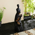 Modern Abstract Women Sculpture Outdoor Water Fountain 39.75 in - LED