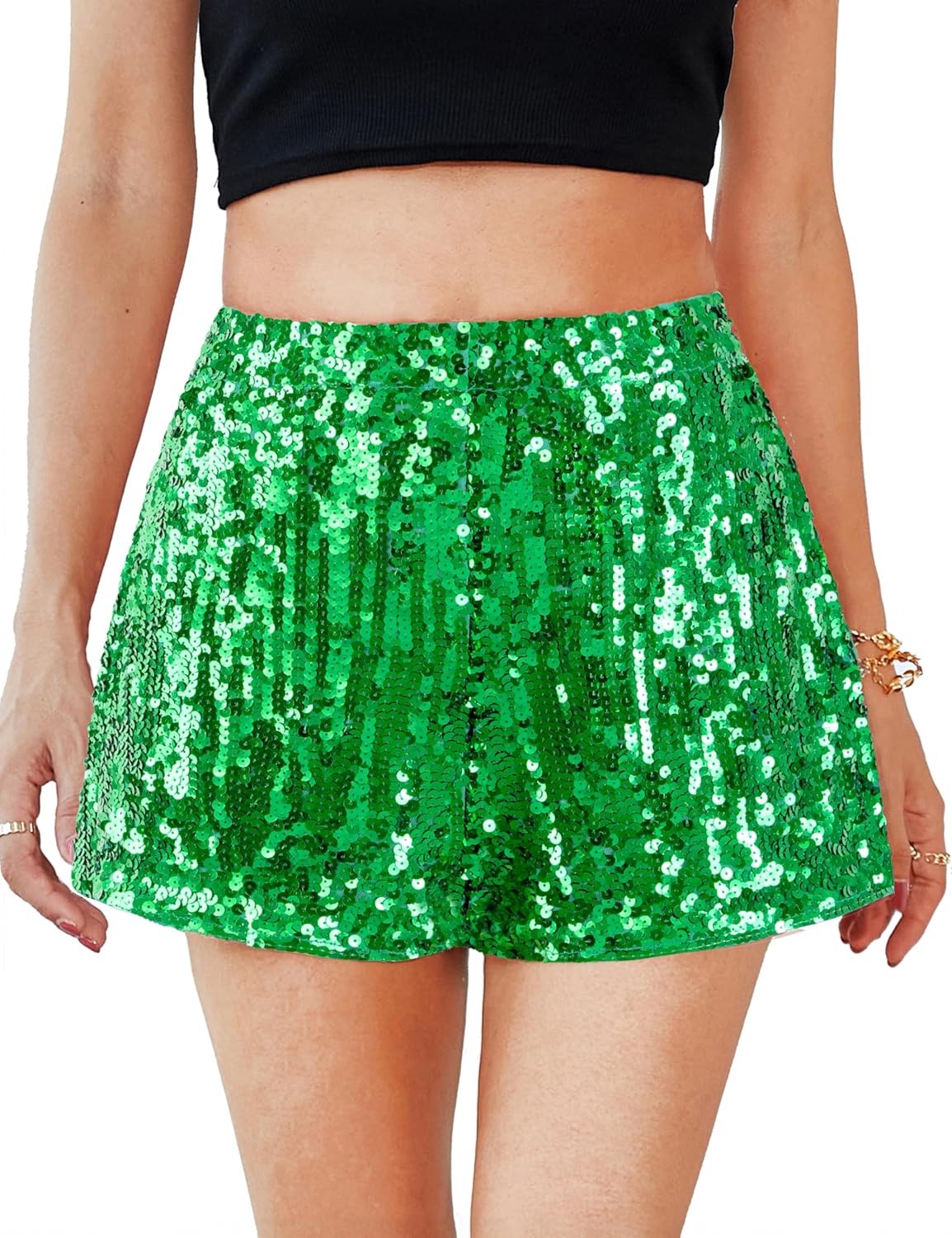 High Waisted Sequin Shorts for Glamorous Night Out Style