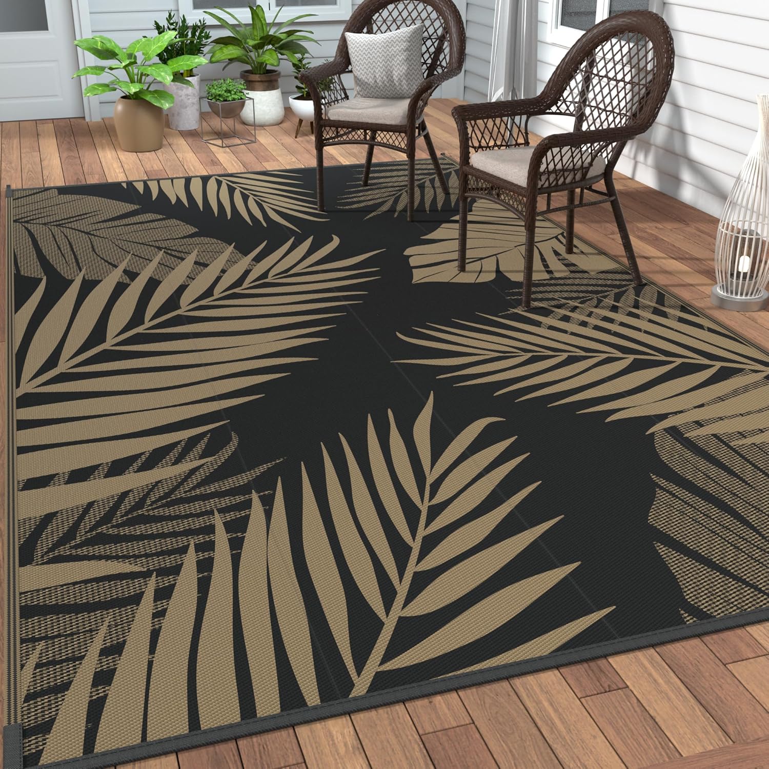 GENIMO Outdoor Rug 5ft x 8ft Waterproof for Patios and Camping