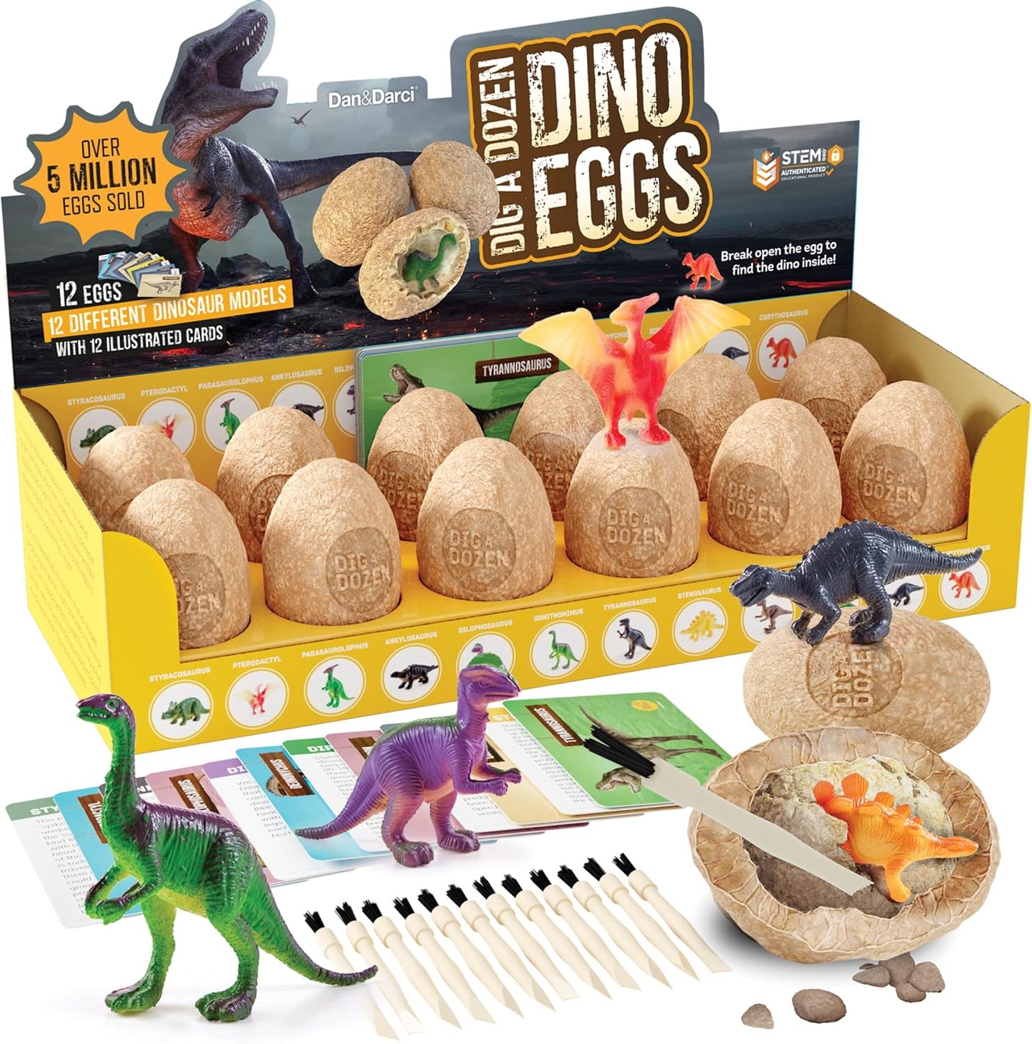 Dan&Darci Dino Egg Kit - Excavate 12 Surprise Dinos!