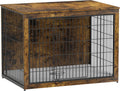 Piskyet Dog Crate Furniture with Cushion 44in - Sturdy Rustic End