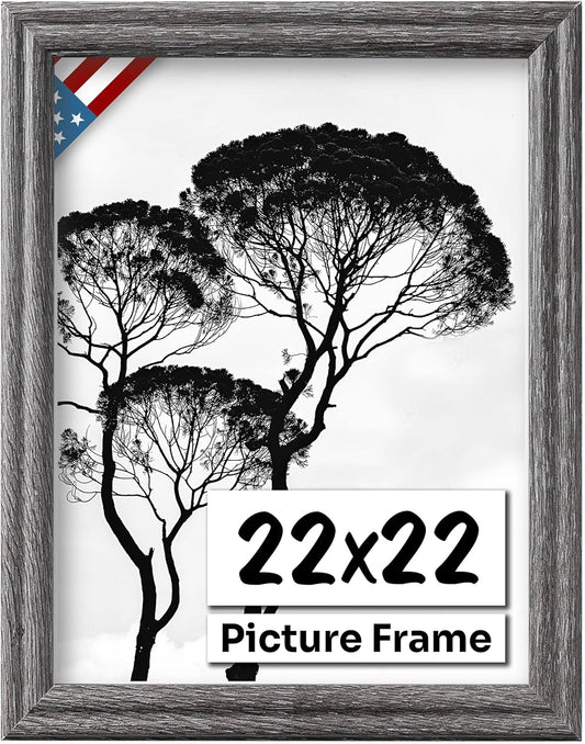 Barnwood Gray 22x22 Picture Frame - Handmade Solid Wood Frame