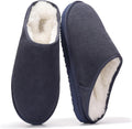 Mens Shearling Leather House Slippers - Memory Foam Comfort