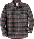 Mens Flannel Shirt Long Sleeve Plaid Button-Down - Warm, Soft Fit like