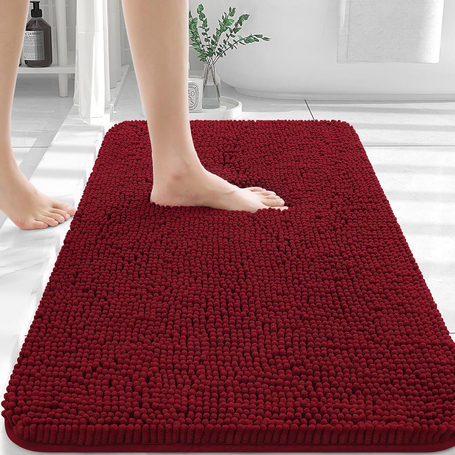OLANLY Extra Soft Chenille Bath Rugs for Cozy Bathroom Comfort