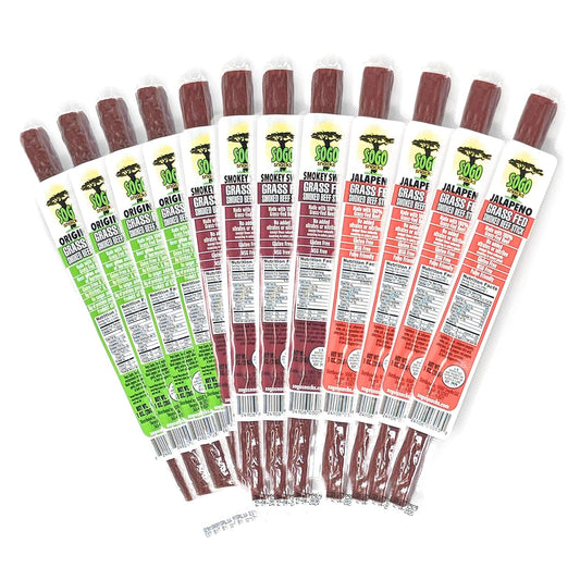 100% Grass-fed Beef Sticks - Keto, Paleo, Non-GMO Snacks