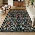 Moynesa Floral Washable Rug 8x10 - Soft Vintage Botanical Accent