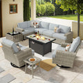 Outdoor Sectional Patio Furniture Set with Fire Pit Table (Style WDZC)
