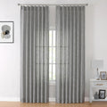 Gray Pinch Pleated Semi Sheer Curtains 84 in - Textured Light