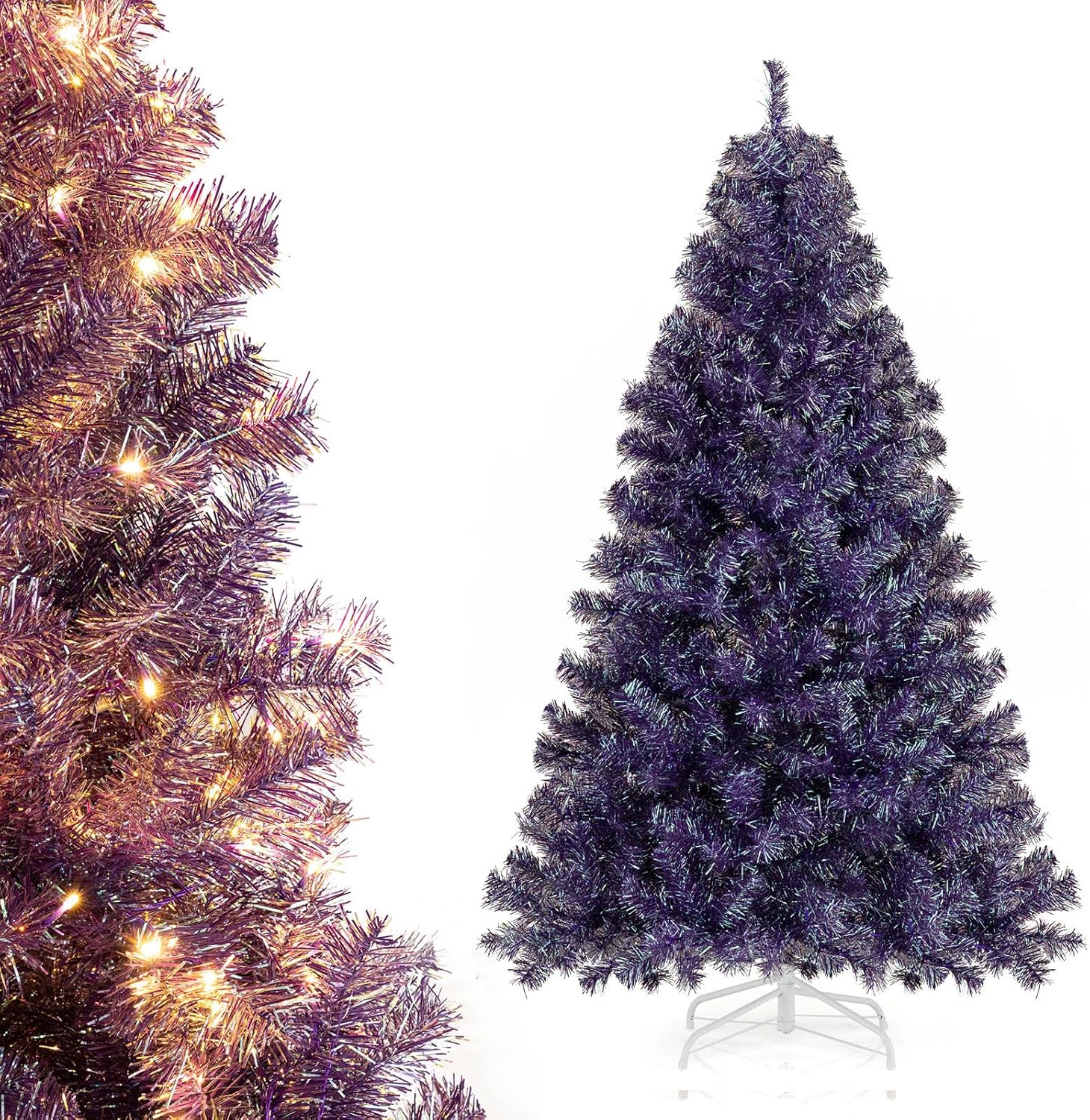 COSTWAY 6 FT Pre-lit Christmas Tree with 688 Branch Tips and Lights