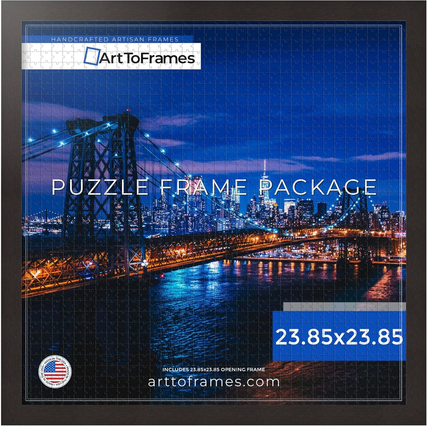ArtToFrames 23.85x23.85 INCH Brown Frame for 1000 Piece Puzzles