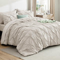 Bedsure King Comforter Set Linen - Pintuck 7-Piece King Bedding Set