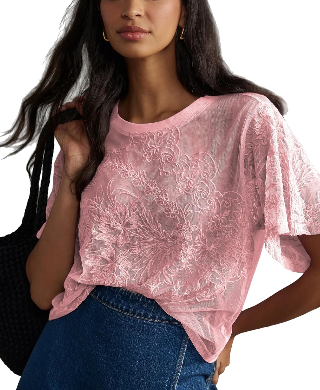 Stylish Women's Mesh Tops for Trendy Y2K Fashion Looks
