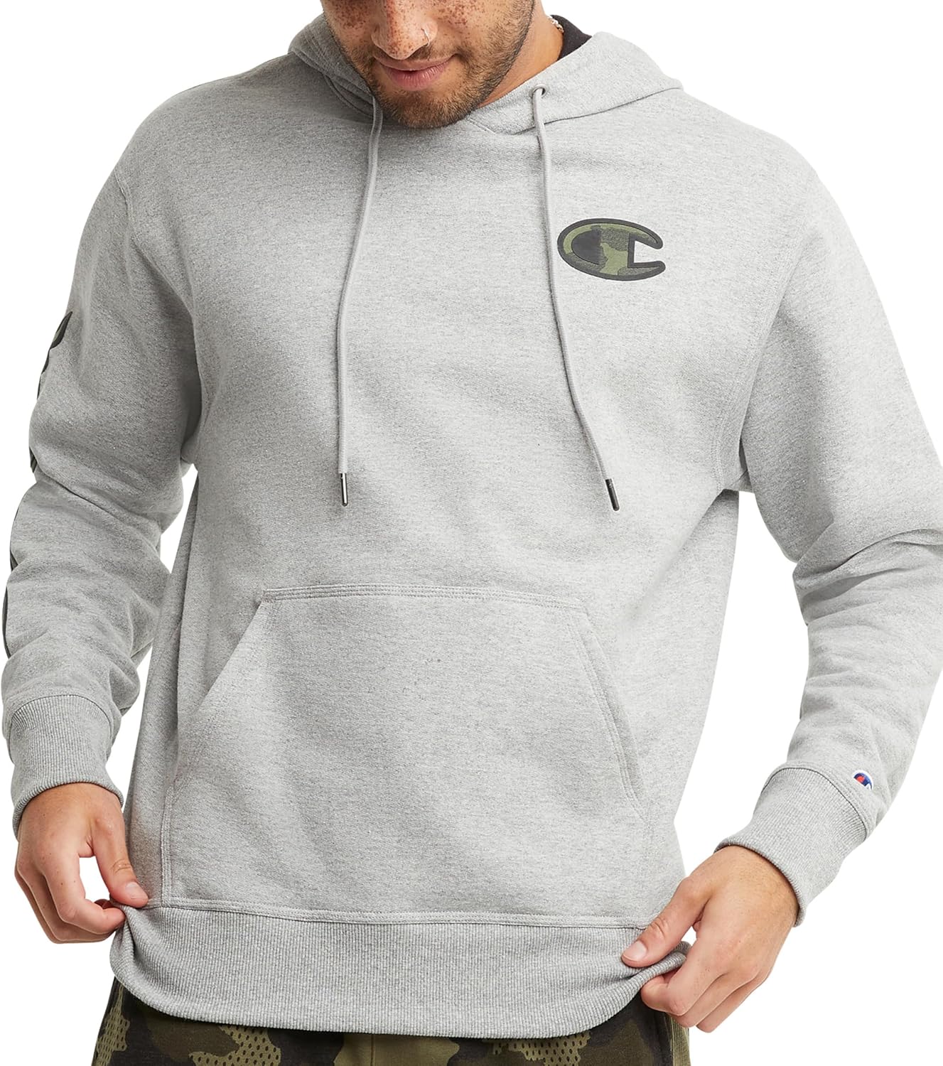 Champion Powerblend Hoodie: Camo Mesh Style!