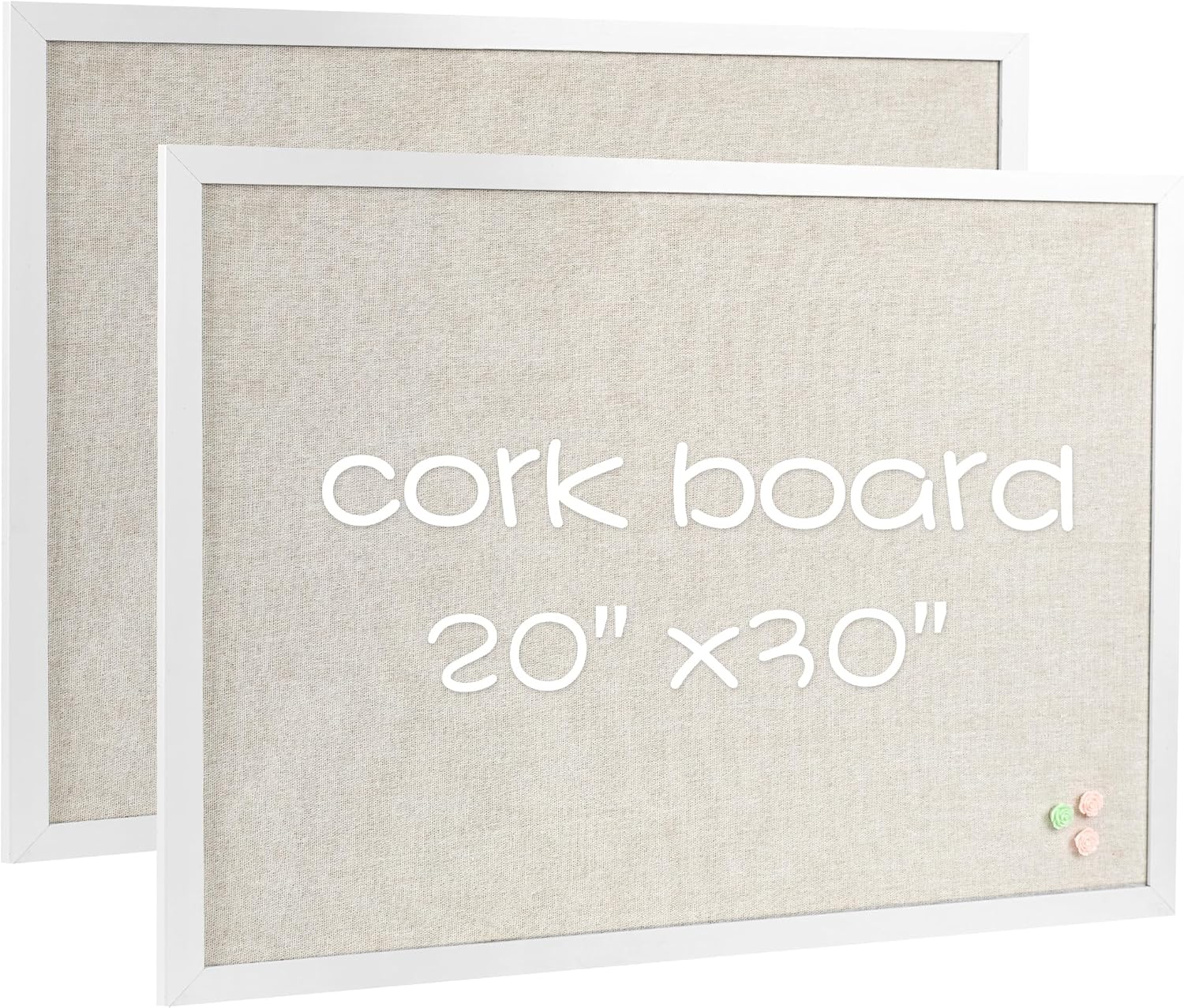 Farmhouse Linen Cork Bulletin Board for Home and Office Use