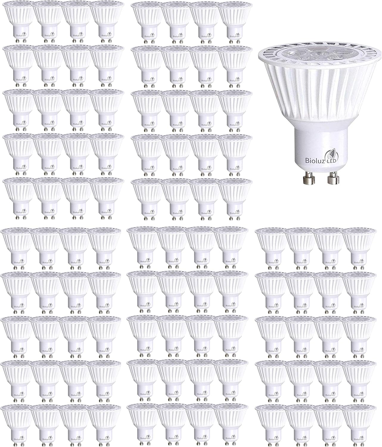 Bioluz LED GU10 Dimmable Light Bulbs 3000K Soft White 100 Pack