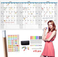 CLEVER CLEAN Large Dry Erase Wall Calendar - 36in x72in Jumbo