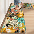 Kitchen Mats For Floor Cushioned Anti Fatigue Sets of 2 - Boho Floral