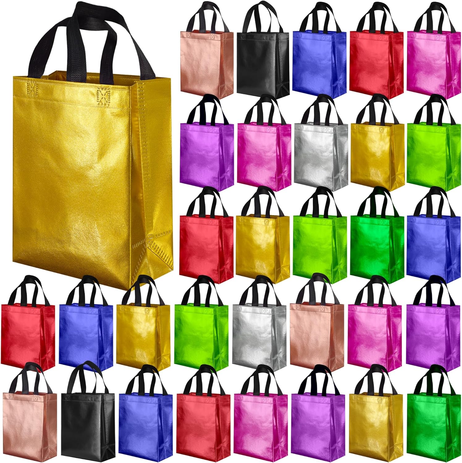 BLEWINDZ 100 Medium Reusable Gift Bags - Perfect for Parties