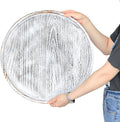 Extra Large Round Ottoman Table Tray 20 in - Rustic Wooden Serving