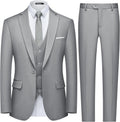 WULFUL Men's Slim Fit 3 Piece Suit - Classic One Button Blazer Set in