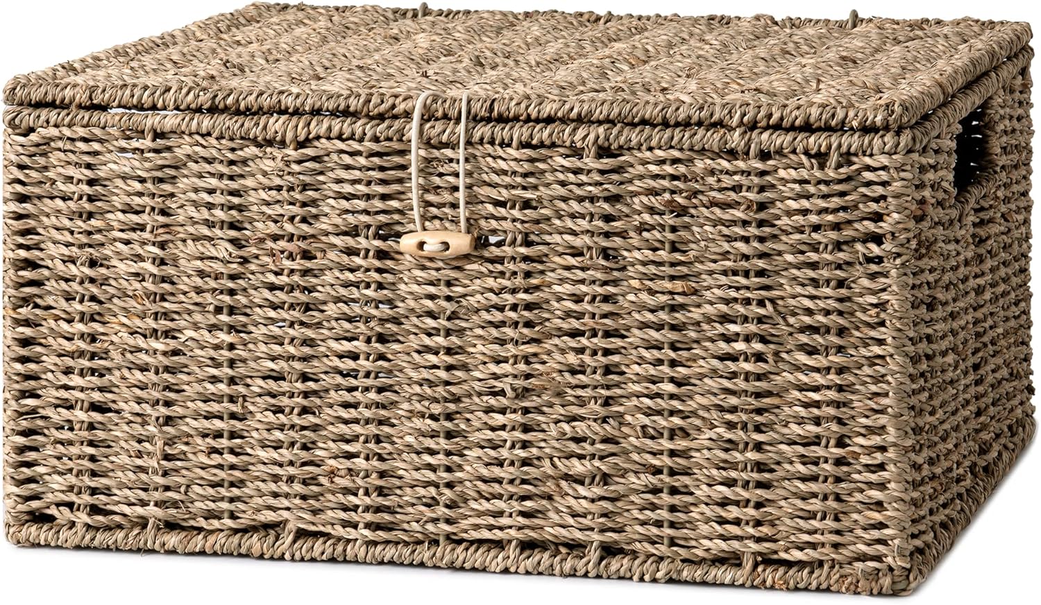Large Wicker Basket with Lid for Stylish Home Organization