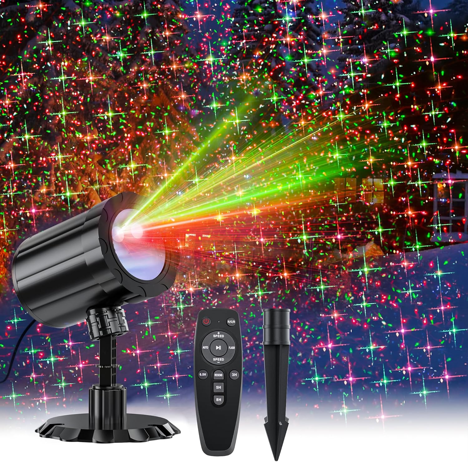Remote Controlled Outdoor Christmas Projector - Festive Holiday Decor
