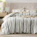 Bedsure Waffle Weave Duvet Cover Queen - Soft 100% Cotton Textured Set