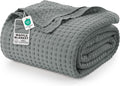 Utopia Bedding Cool Grey 100% Cotton Waffle Blanket Full - Lightweight