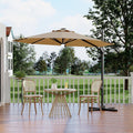Garvee 10FT Cantilever Patio Umbrella with Solar Lights - 360 Rotation