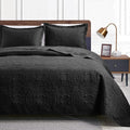 Love's cabin King Size Quilt Set Black Bedspreads - Lightweight