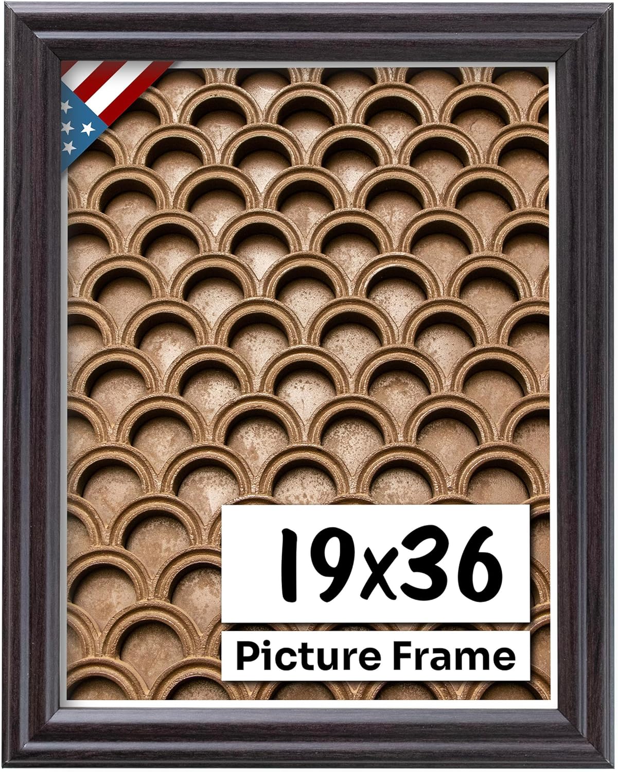 Coffee Brown 19x36 Picture Frame - Handmade Solid Wood Decor
