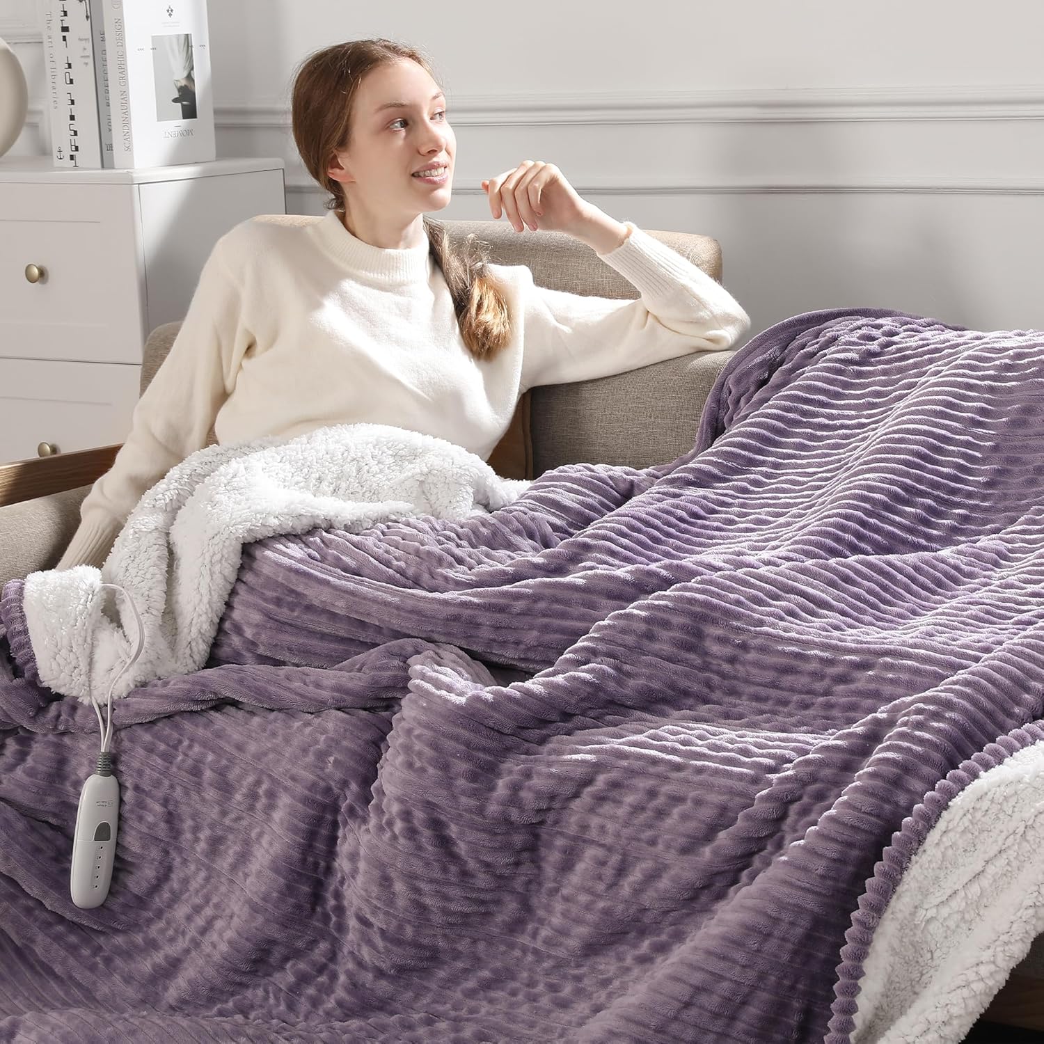 Electric Blanket Full Size with 5 Heat Settings for Cozy Nights