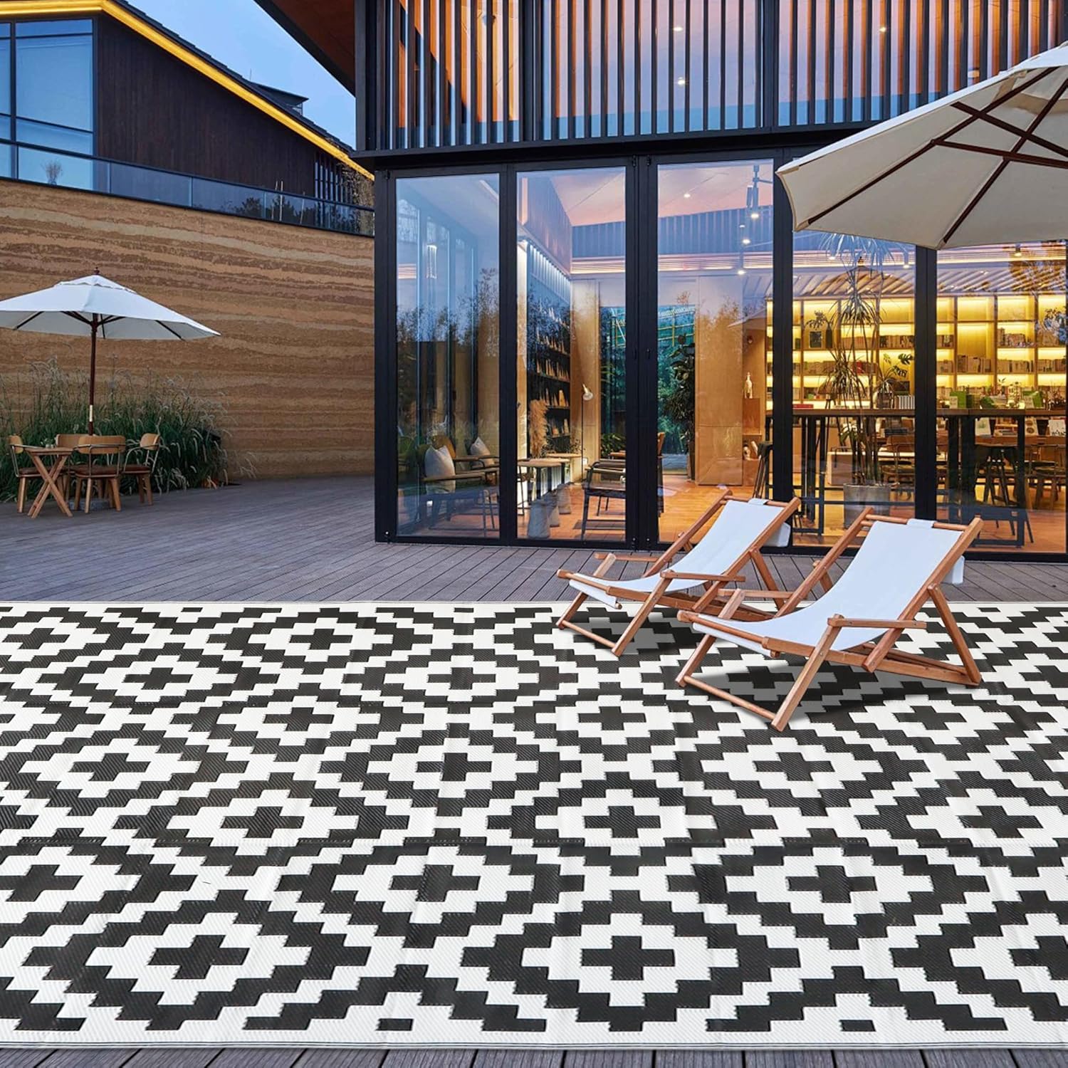 SAND MINE Waterproof Outdoor Rug 9x18 ft for Patio and Beach