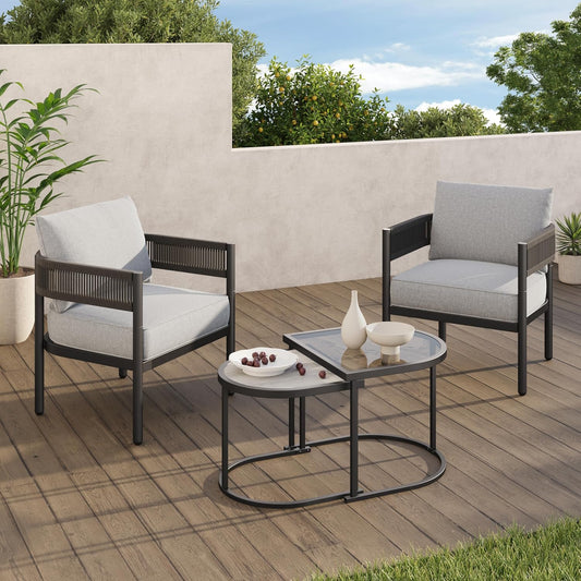 Grand Patio 4-Piece Outdoor Conversation Set with Wicker Chairs