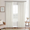 Cream Linen Curtains 84 in Pinch Pleat Drapes - Light Filtering