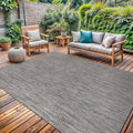 Washable Indoor Outdoor Rug 6x9 Silver Grey - Weather Resistant