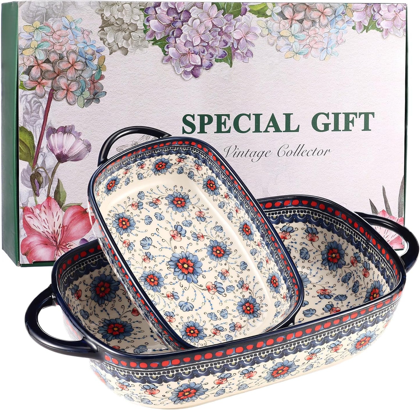 Ceramic Baking Dish Set of 2 for Stylish Casserole Dishes