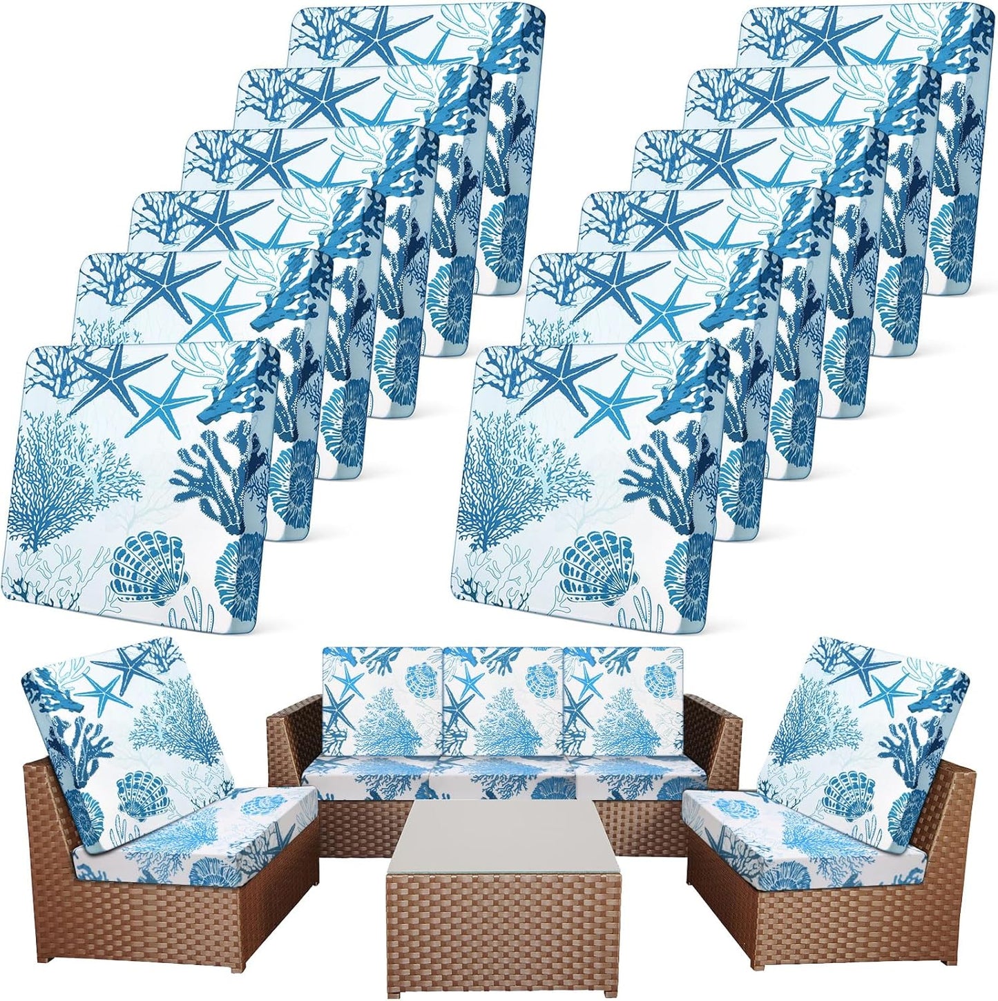 Patio Stretch Outdoor Cushion Covers for Sofa and Chairs
