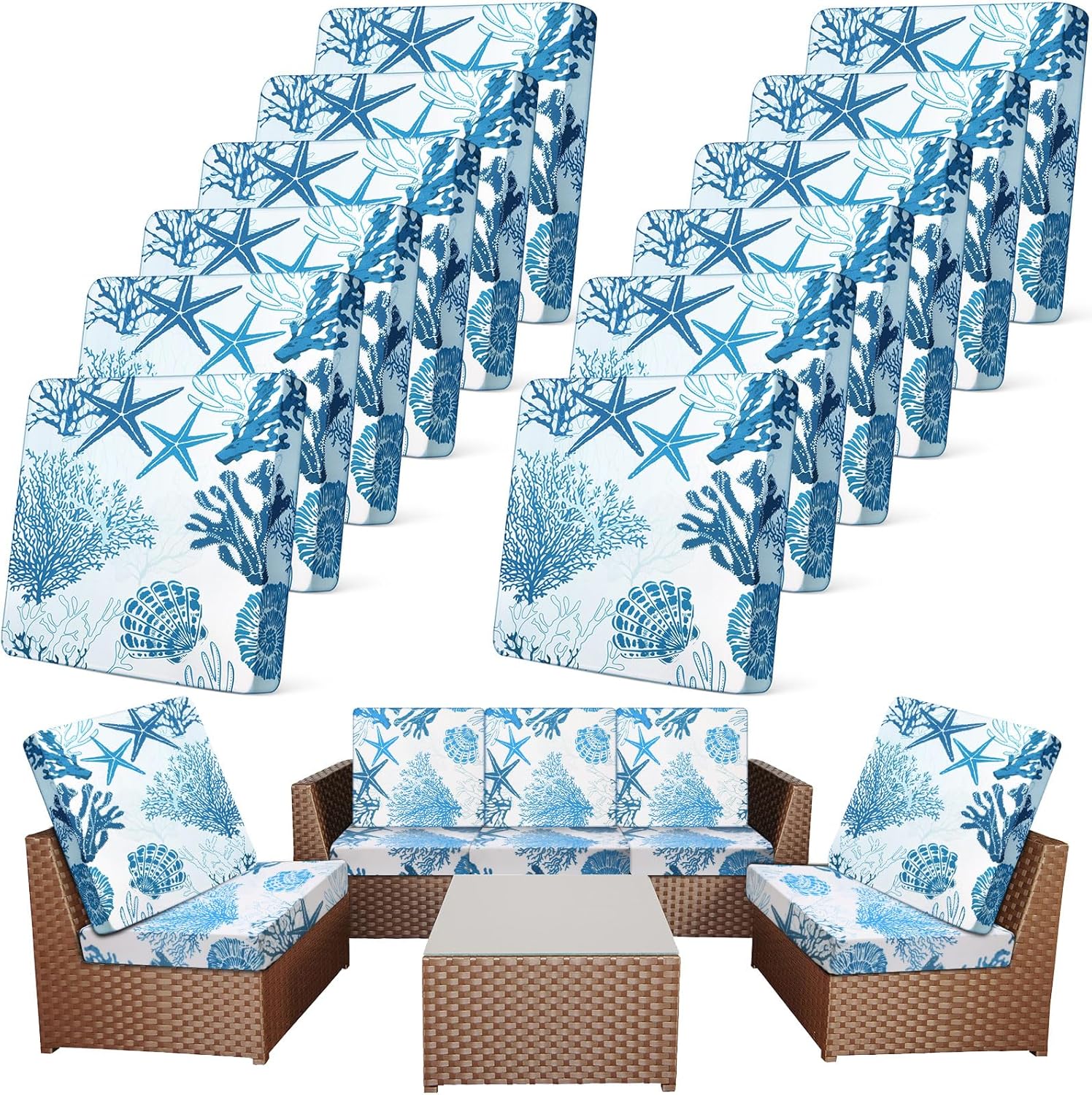 Patio Stretch Outdoor Cushion Covers for Sofa and Chairs