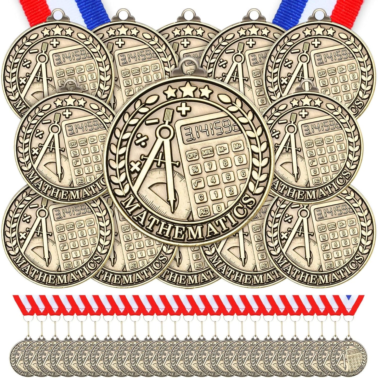 Quelay Gold Award Medals 60 Pcs 2in Neck Ribbons for Events