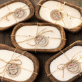 Wood Dough Bowl Candle - Apple Cinnamon 3-Wick Red